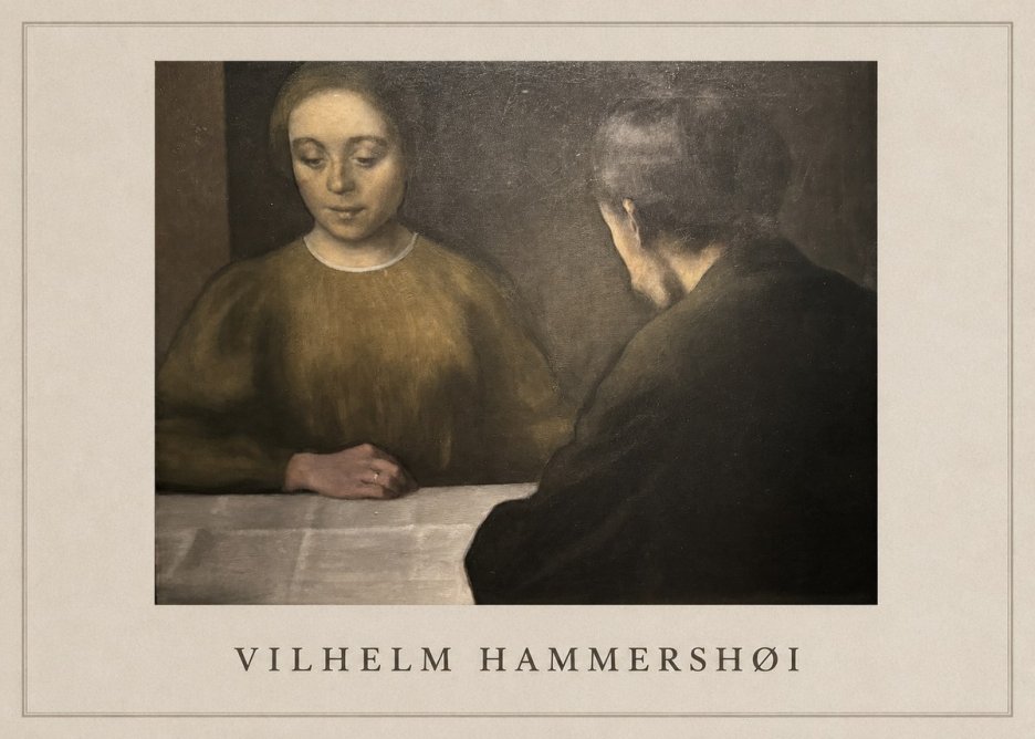 Vilhelm Hammershøi A Conversation No1 - Juliste