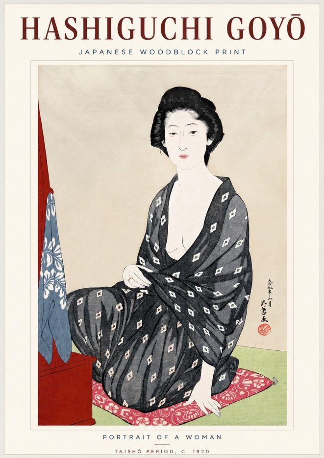 Hashiguchi Goyō Portrait of a Woman No4 - Juliste