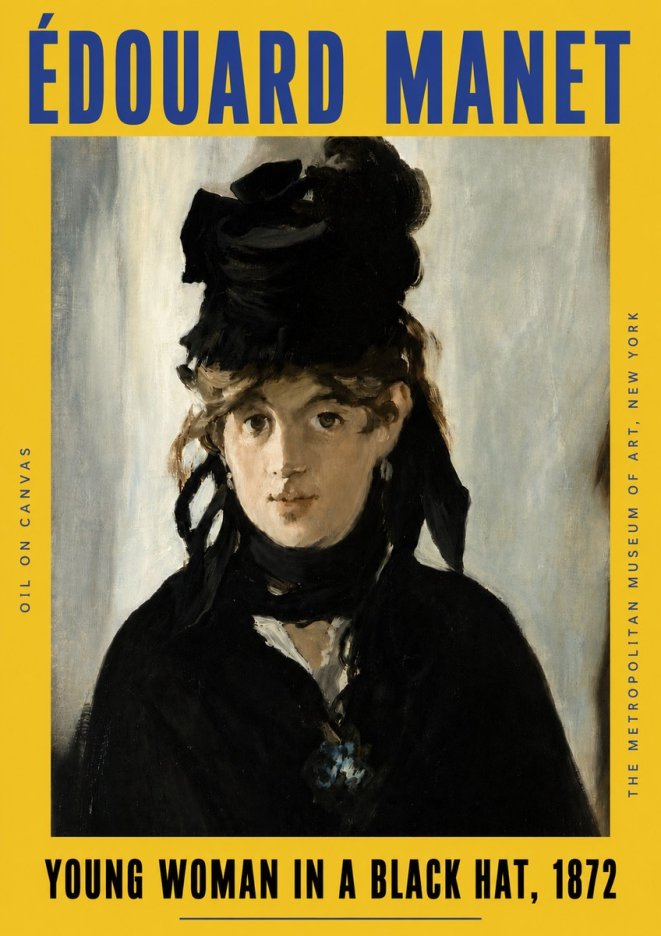 Édouard Manet Young Woman in a Black Hat, 1872 No4 - Juliste