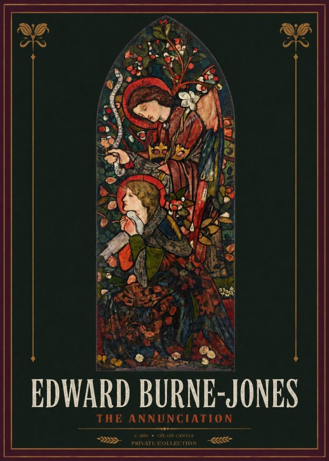 Edward Burne-Jones The Annunciation I No2 - Juliste