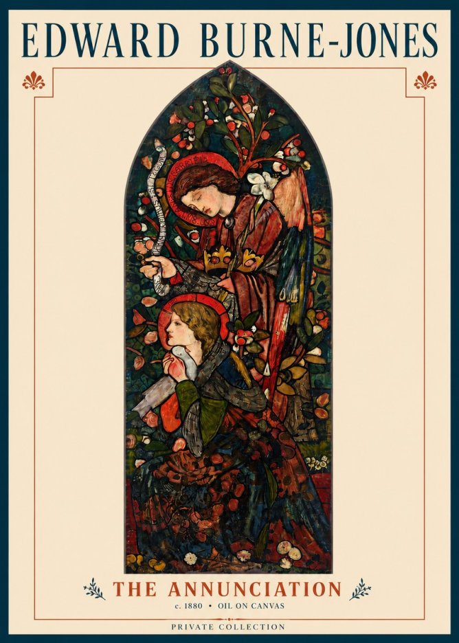 Edward Burne-Jones The Annunciation I No3 - Juliste