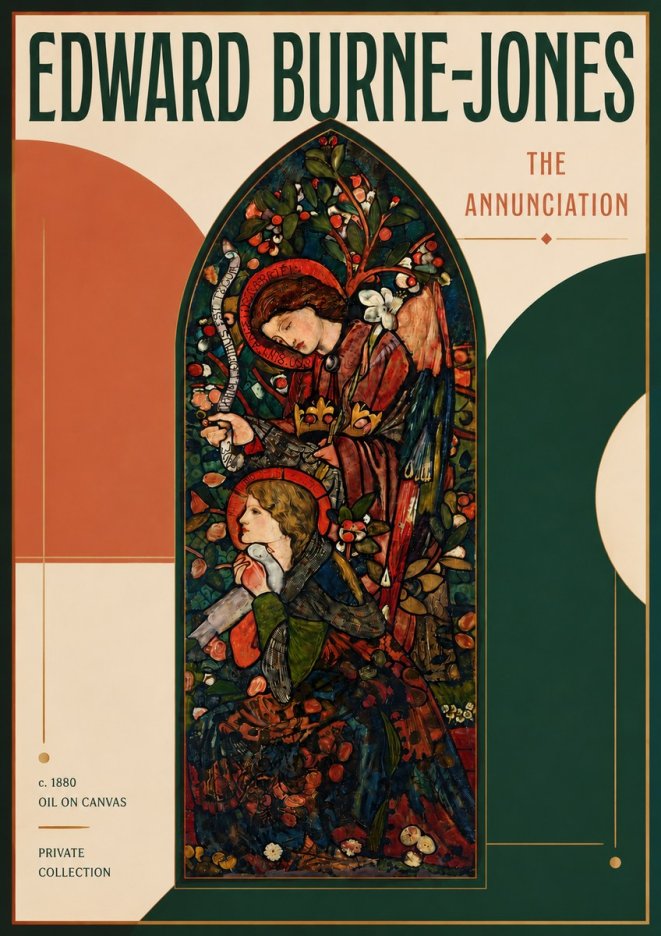Edward Burne-Jones The Annunciation I No4 - Juliste