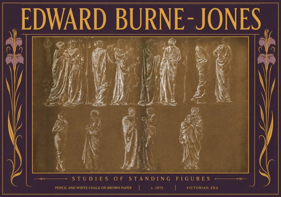 Edward Burne-Jones Studies of Standing Figures No5 - Juliste
