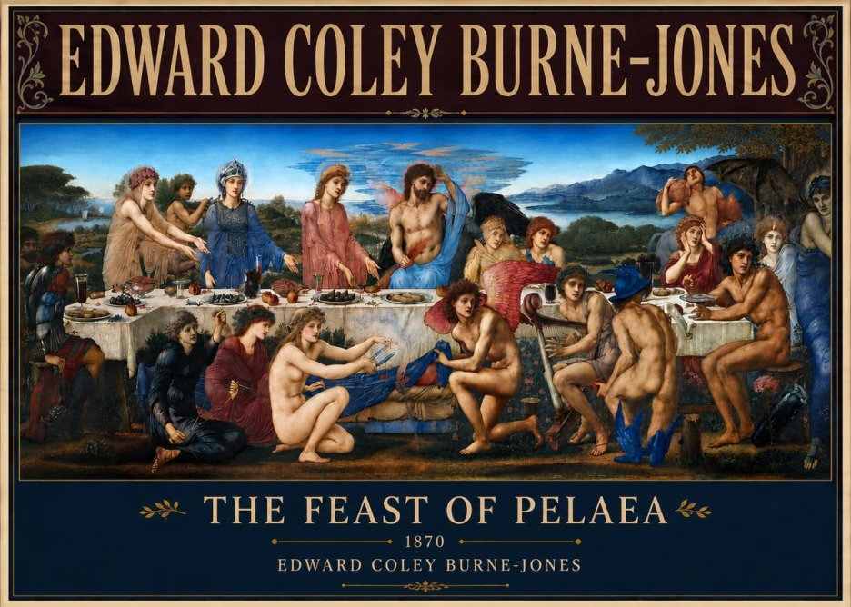 Edward Burne-Jones The Feast of Pelaea No4 - Juliste