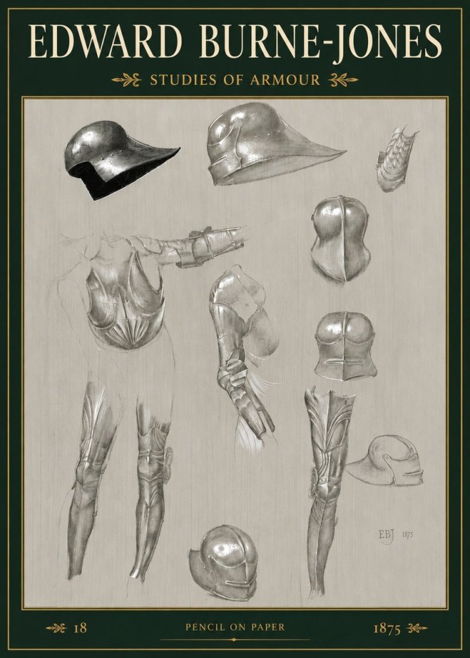 Edward Burne-Jones Studies of Armour No3 - Juliste