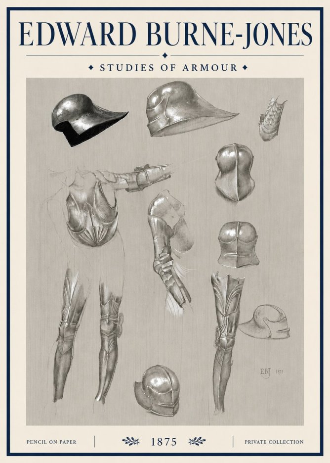 Edward Burne-Jones Studies of Armour No4 - Juliste