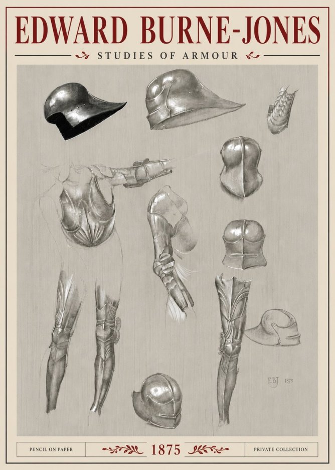 Edward Burne-Jones Studies of Armour No6 - Juliste