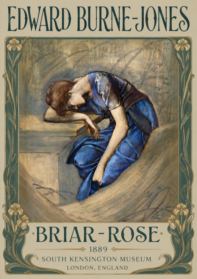 Edward Burne-Jones Briar-rose No6 - Juliste