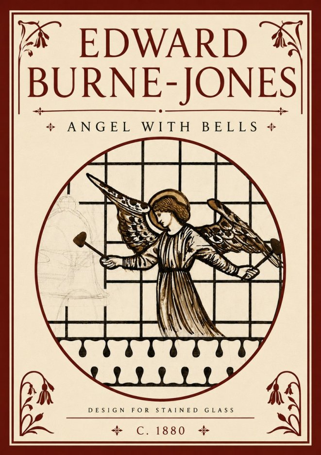 Edward Burne-Jones Angel with Bells (Study) No6 - Juliste