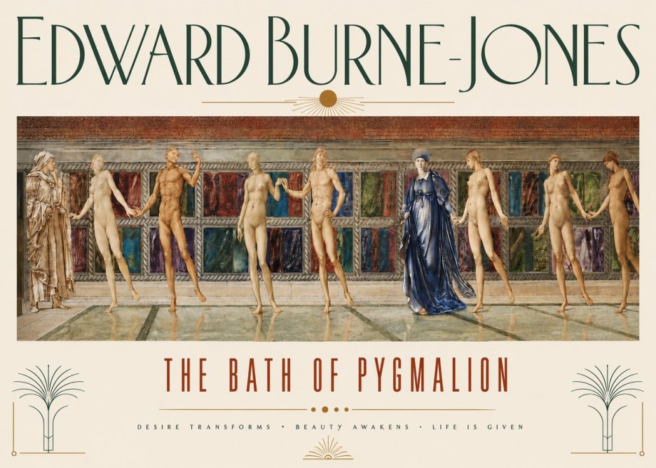 Edward Burne-Jones The Bath of Pygmalion No3 - Juliste