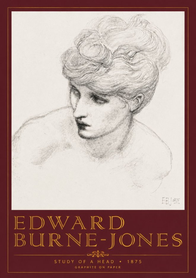 Edward Burne-Jones Study of a Head No4 - Juliste