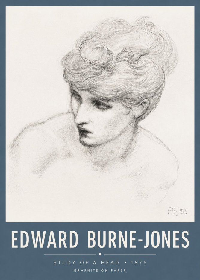 Edward Burne-Jones Study of a Head No5 - Juliste