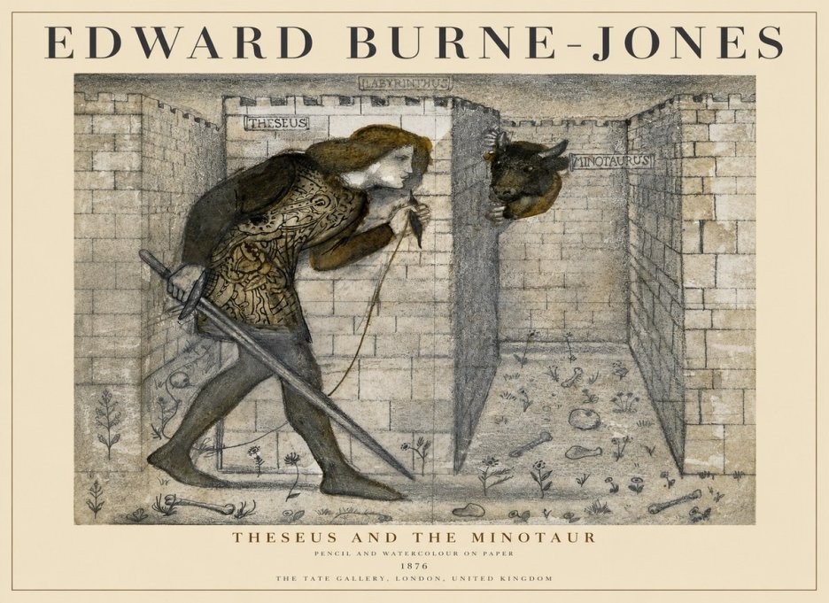 Edward Burne-Jones Theseus and the Minotaur No1 - Juliste