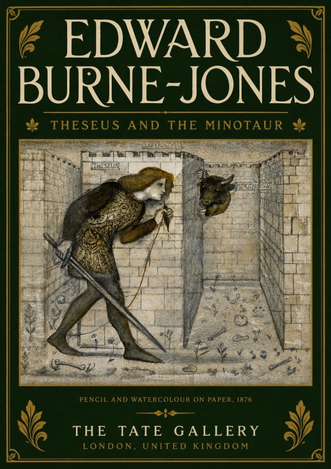 Edward Burne-Jones Theseus and the Minotaur No6 - Juliste