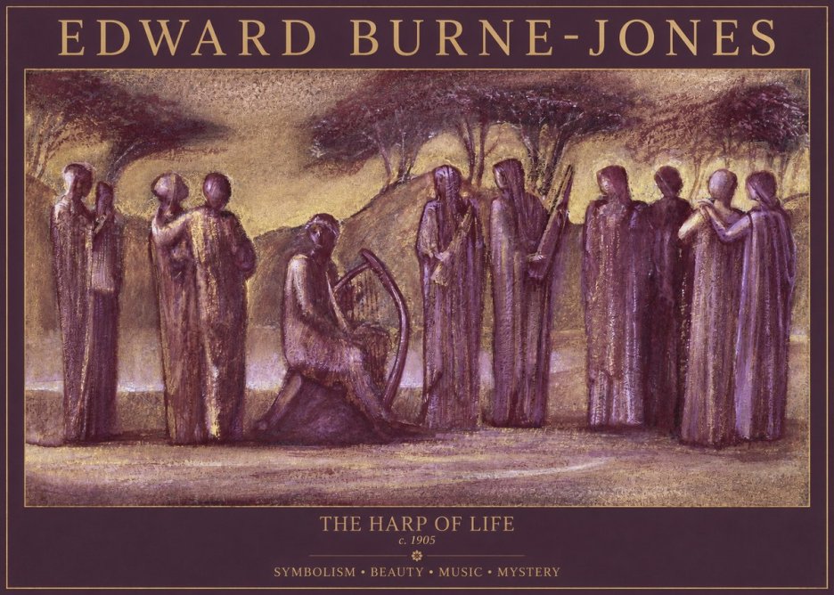 Edward Burne-Jones The Harp of Life No1 - Juliste