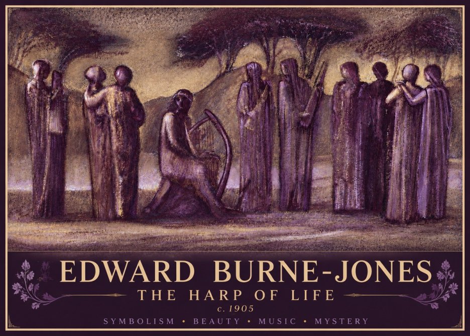 Edward Burne-Jones The Harp of Life No4 - Juliste