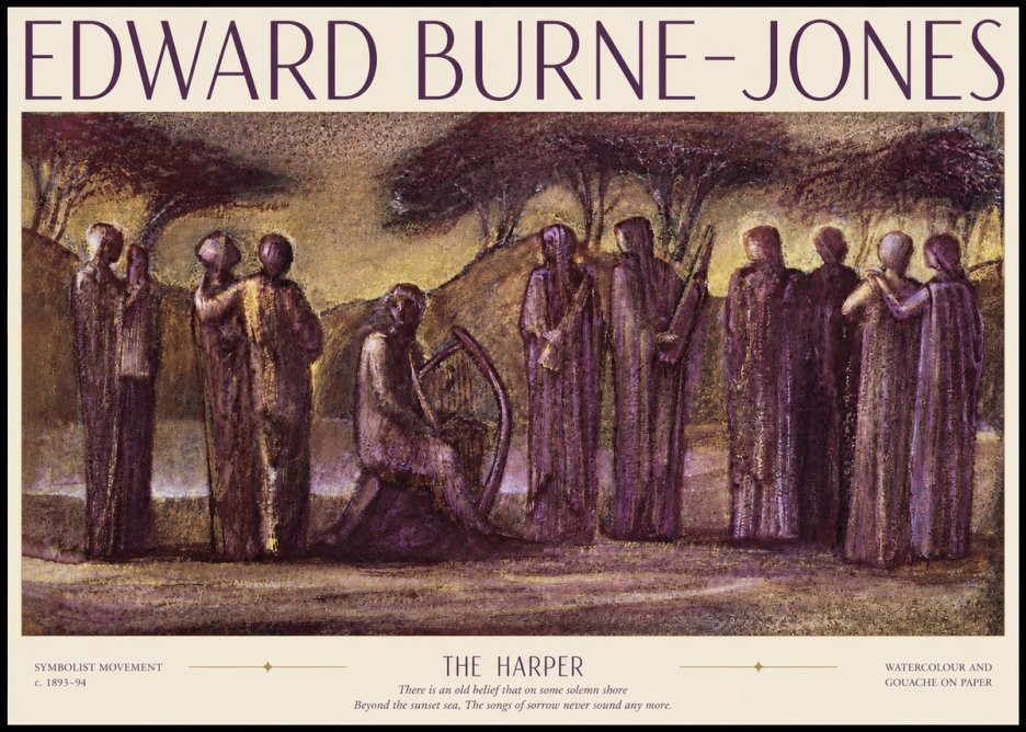 Edward Burne-Jones The Harp of Life No6 - Juliste