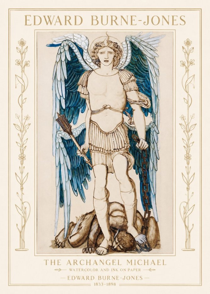 Edward Burne-Jones The Archangel Michael No1 - Juliste