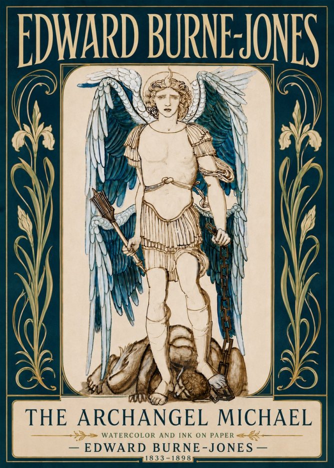 Edward Burne-Jones The Archangel Michael No6 - Juliste
