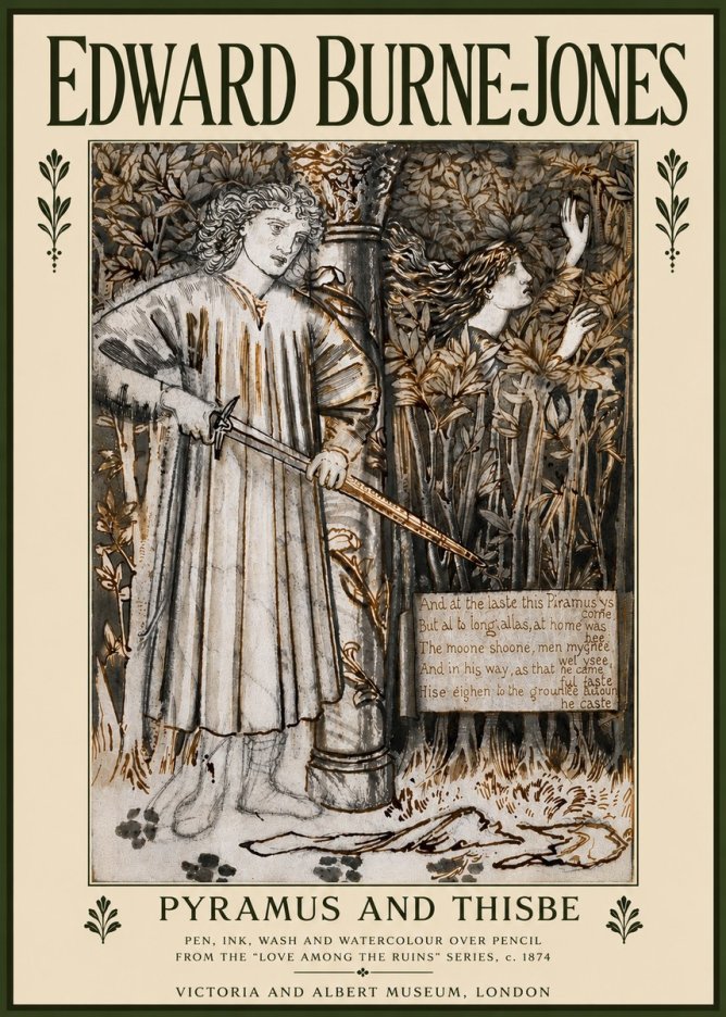Edward Burne-Jones Pyramus and Thisbe No5 - Juliste