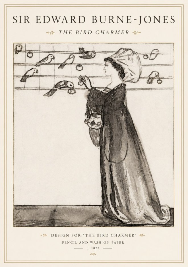 Edward Burne-Jones The Bird Charmer No1 - Juliste
