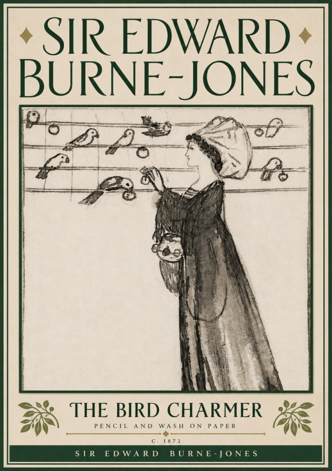 Edward Burne-Jones The Bird Charmer No6 - Juliste