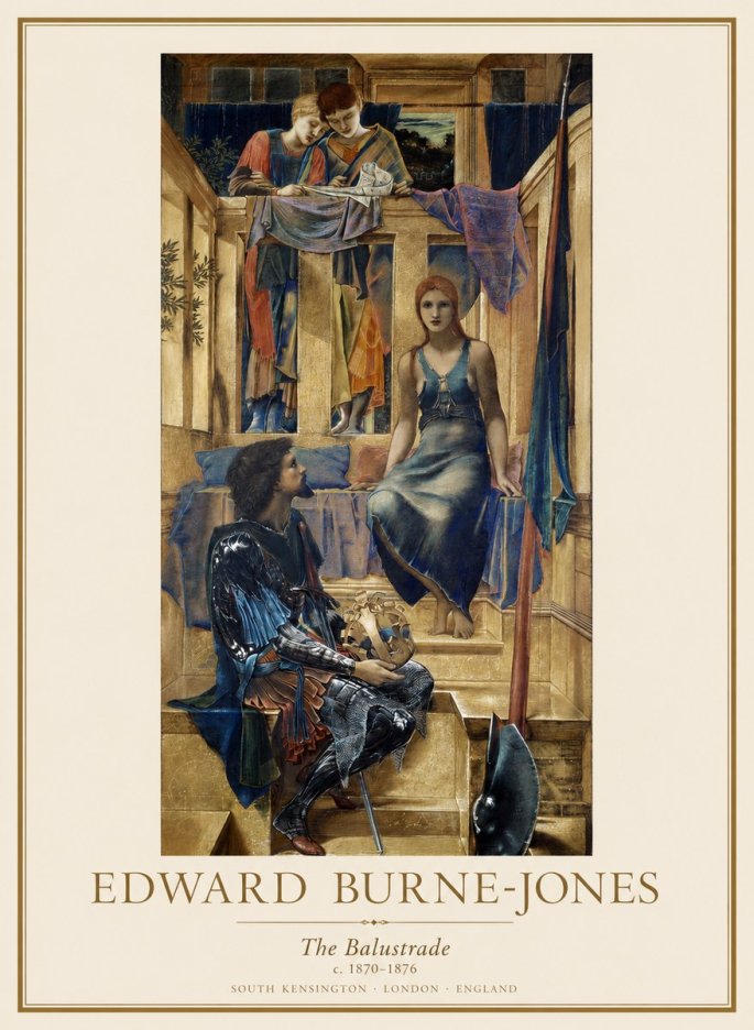 Edward Burne-Jones The Balustrade No1 - Juliste