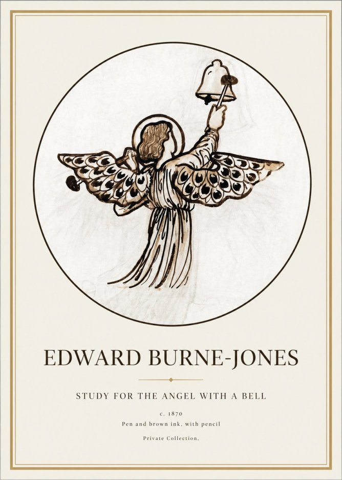 Edward Burne-Jones Study for the Angel with a Bell No1 - Juliste