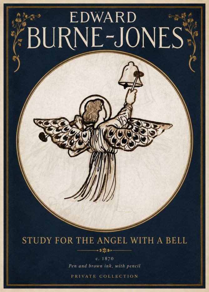 Edward Burne-Jones Study for the Angel with a Bell No2 - Juliste