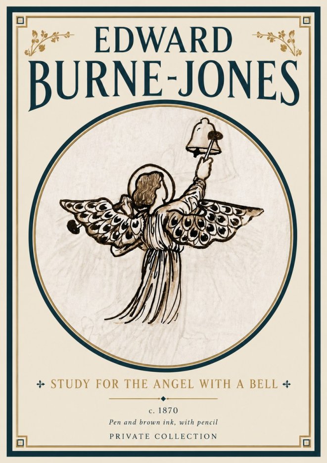 Edward Burne-Jones Study for the Angel with a Bell No6 - Juliste