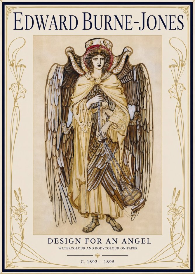 Edward Burne-Jones Design for an Angel No1 - Juliste