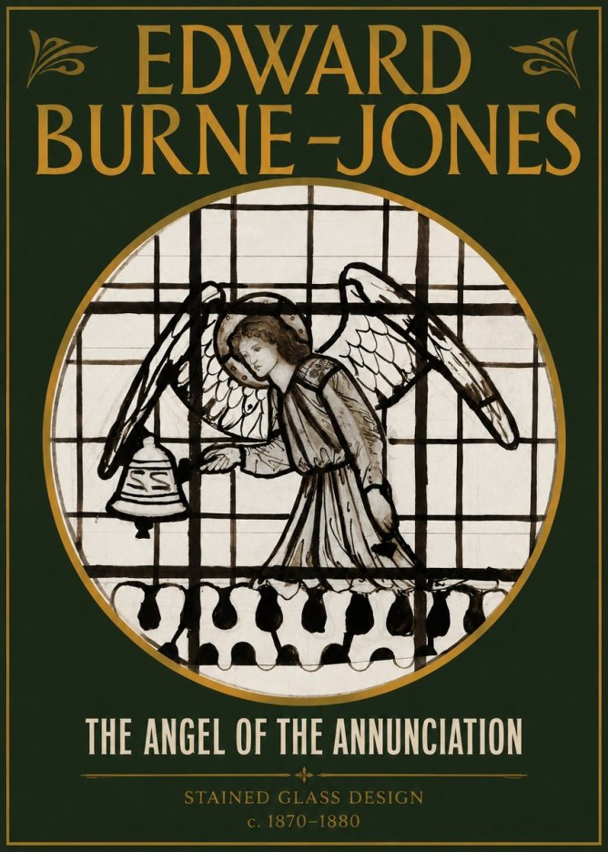 Edward Burne-Jones The Angel of the Annunciation (Stained Glass Design) No2 - Juliste