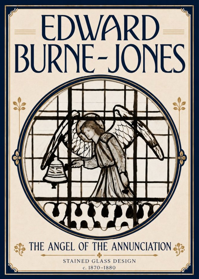 Edward Burne-Jones The Angel of the Annunciation (Stained Glass Design) No5 - Juliste