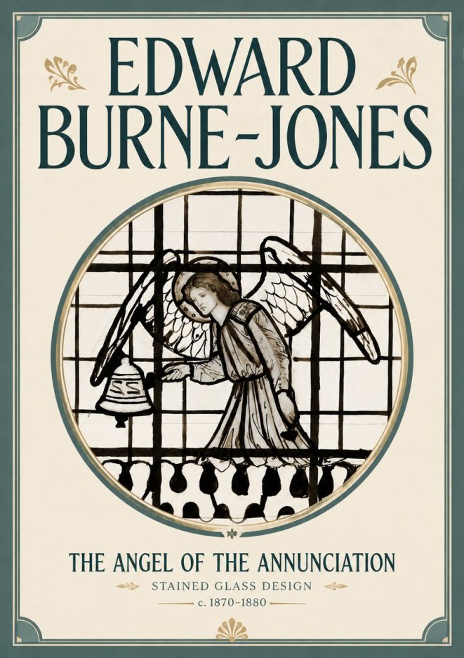 Edward Burne-Jones The Angel of the Annunciation (Stained Glass Design) No6 - Juliste