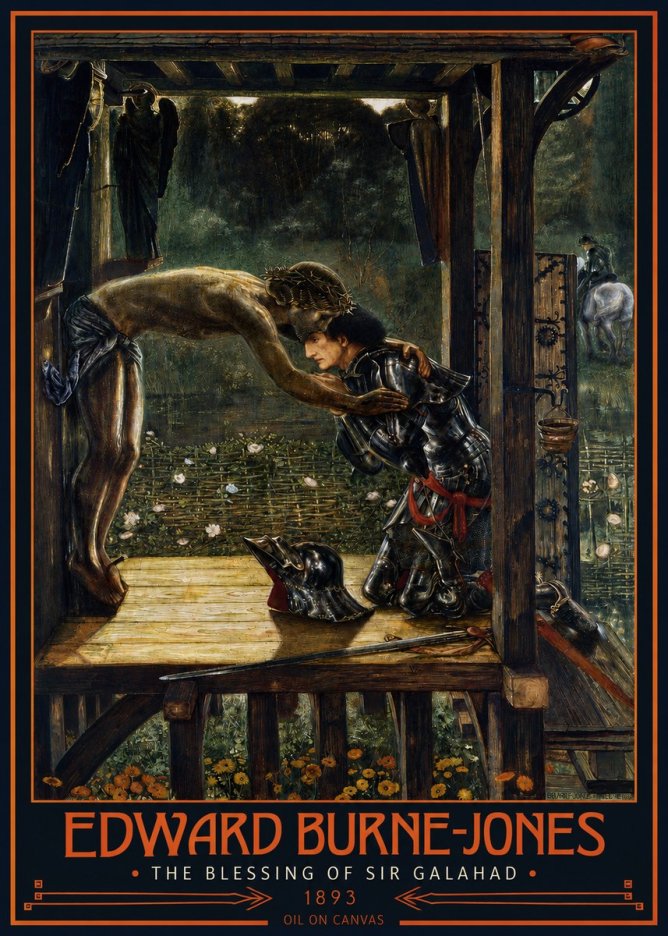 Edward Burne-Jones The Blessing of Sir Galahad No2 - Juliste