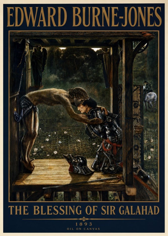 Edward Burne-Jones The Blessing of Sir Galahad No4 - Juliste
