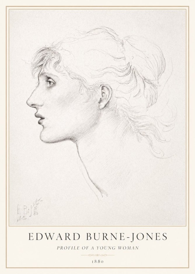 Edward Burne-Jones Profile of a Young Woman No1 - Juliste