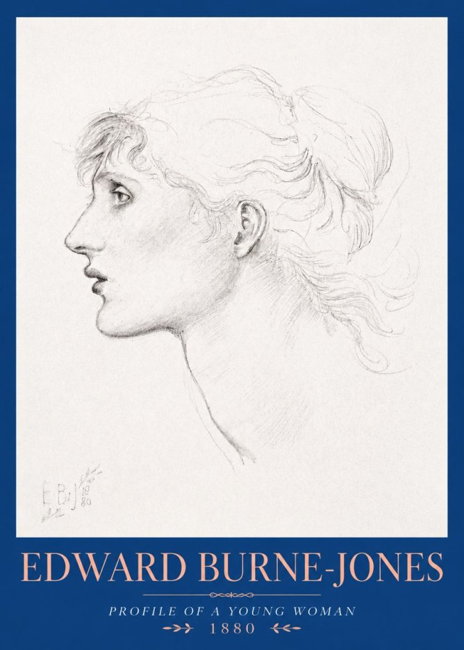 Edward Burne-Jones Profile of a Young Woman No2 - Juliste