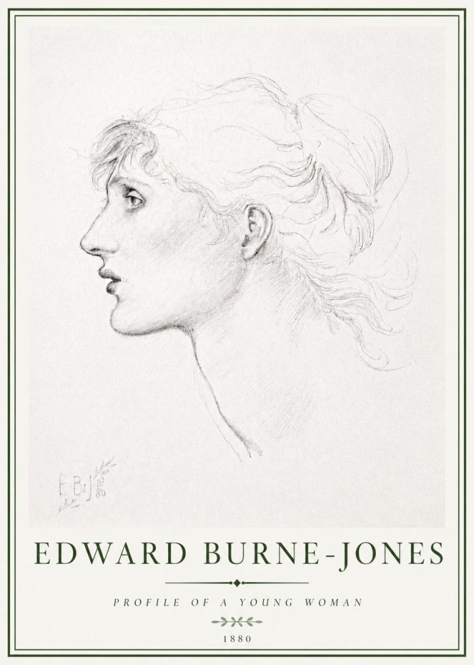 Edward Burne-Jones Profile of a Young Woman No4 - Juliste