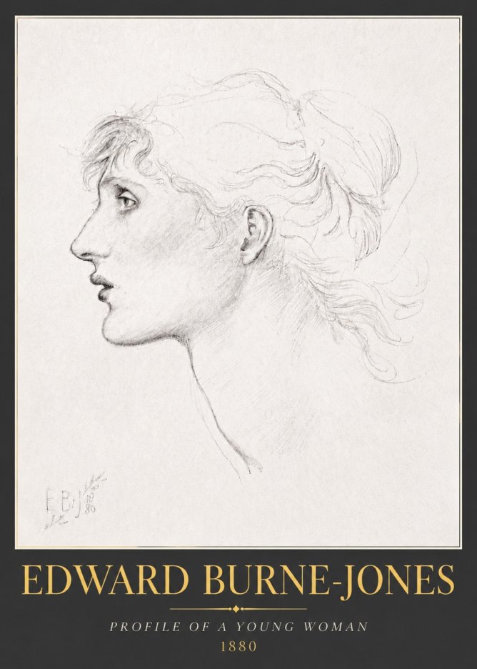 Edward Burne-Jones Profile of a Young Woman No5 - Juliste