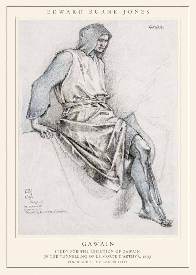 Edward Burne-Jones Gawain - Study for the Rejection of Gawain in the Tunnelling of Le Morte D'arthur, 1893 No1 - Juliste