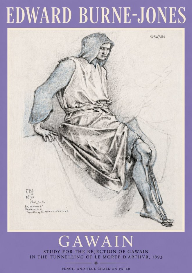 Edward Burne-Jones Gawain - Study for the Rejection of Gawain in the Tunnelling of Le Morte D'arthur, 1893 No4 - Juliste