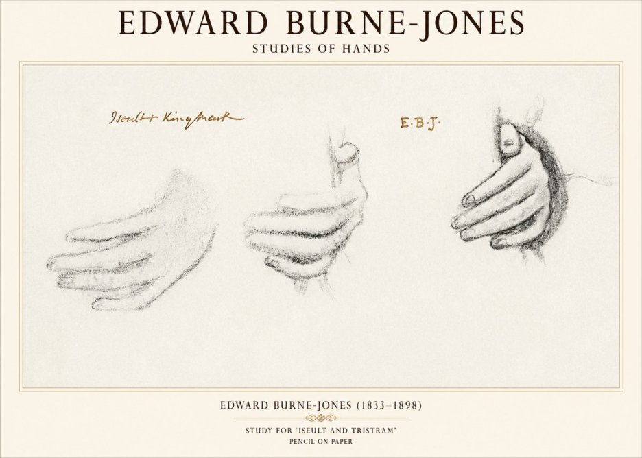 Edward Burne-Jones Study for 'Iseult and Tristram' No1 - Juliste