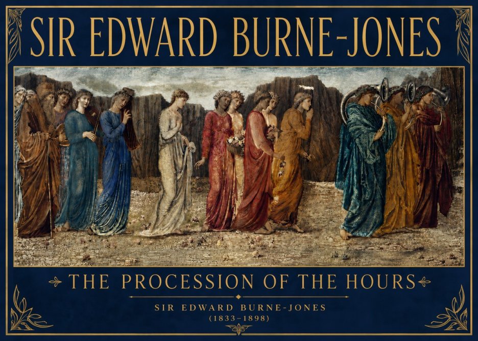 Edward Burne-Jones The Procession of the Hours No4 - Juliste