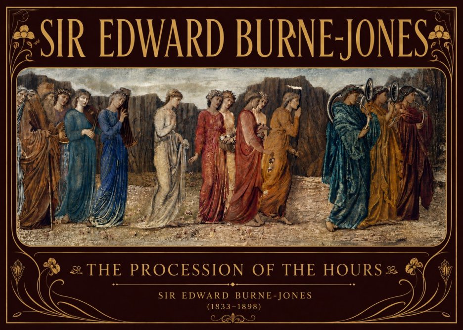 Edward Burne-Jones The Procession of the Hours No6 - Juliste