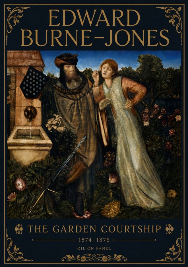 Edward Burne-Jones The Garden Courtship No6 - Juliste