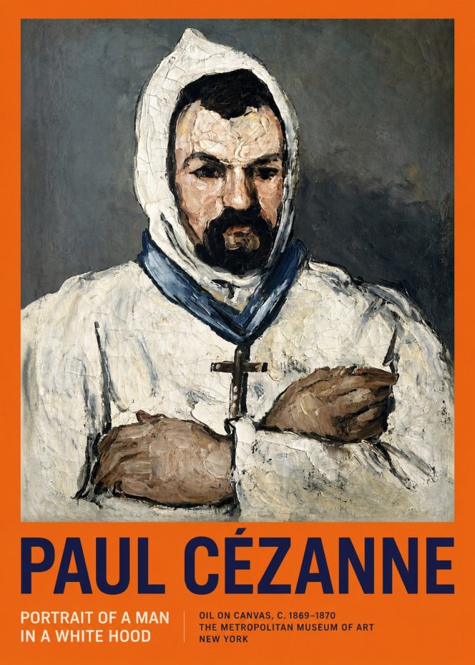 Paul Cézanne Portrait of a Man in a White Hood No2 - Juliste