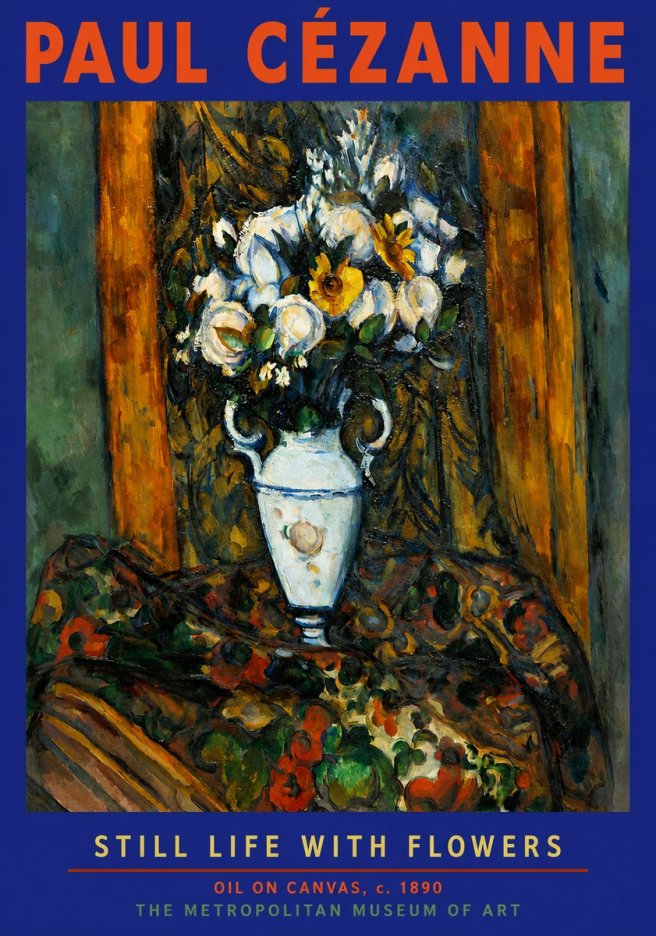 Paul Cézanne Still Life with Flowers No2 - Juliste