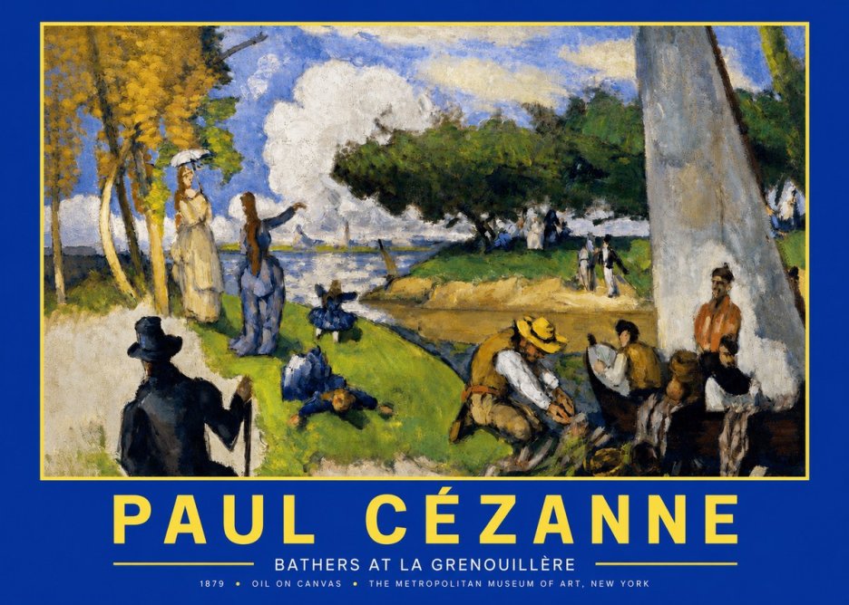 Paul Cézanne Bathers at La Grenouillère No2 - Juliste