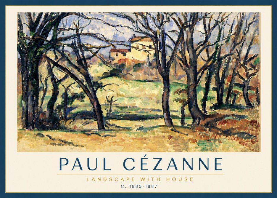 Paul Cézanne Landscape with House No3 - Juliste